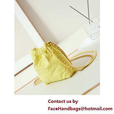 Chanel Canvas  &  Gold-Tone CHANEL 22 Mini Handbag AS3980 Yellow 2025